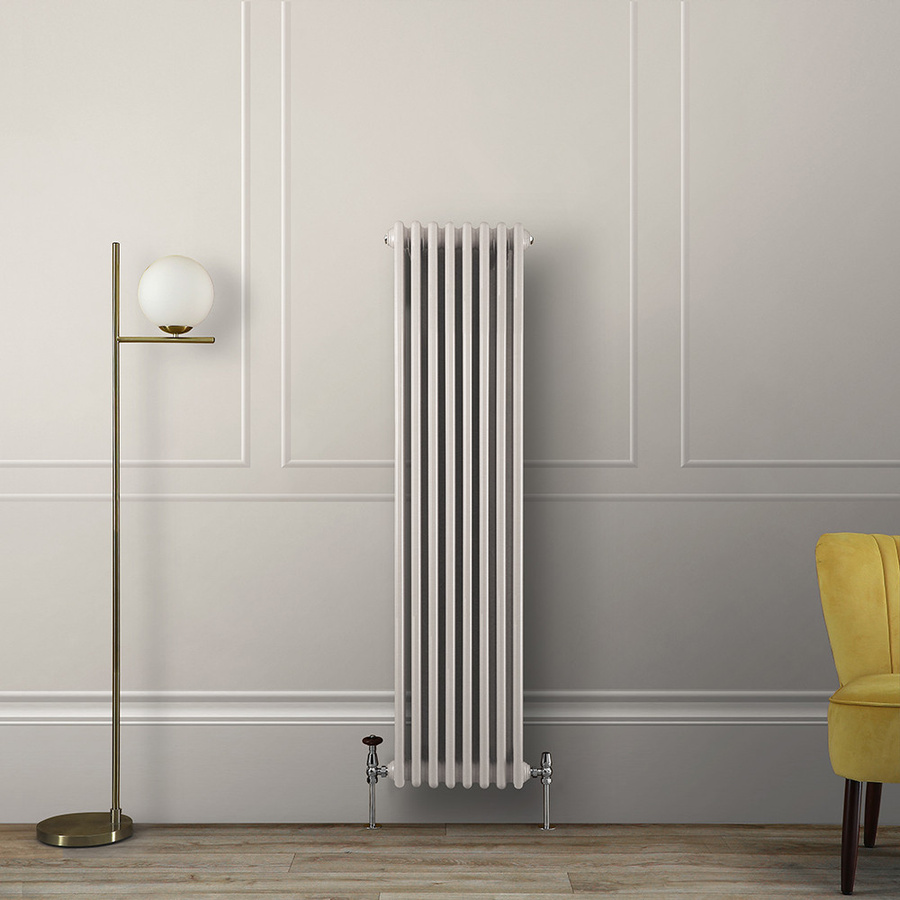 Regent Gliederheizkörper 2-säulig vertikal, Farbe: Weiß, Höhe: 150 cm, Breite: 38 cm - Bild 1