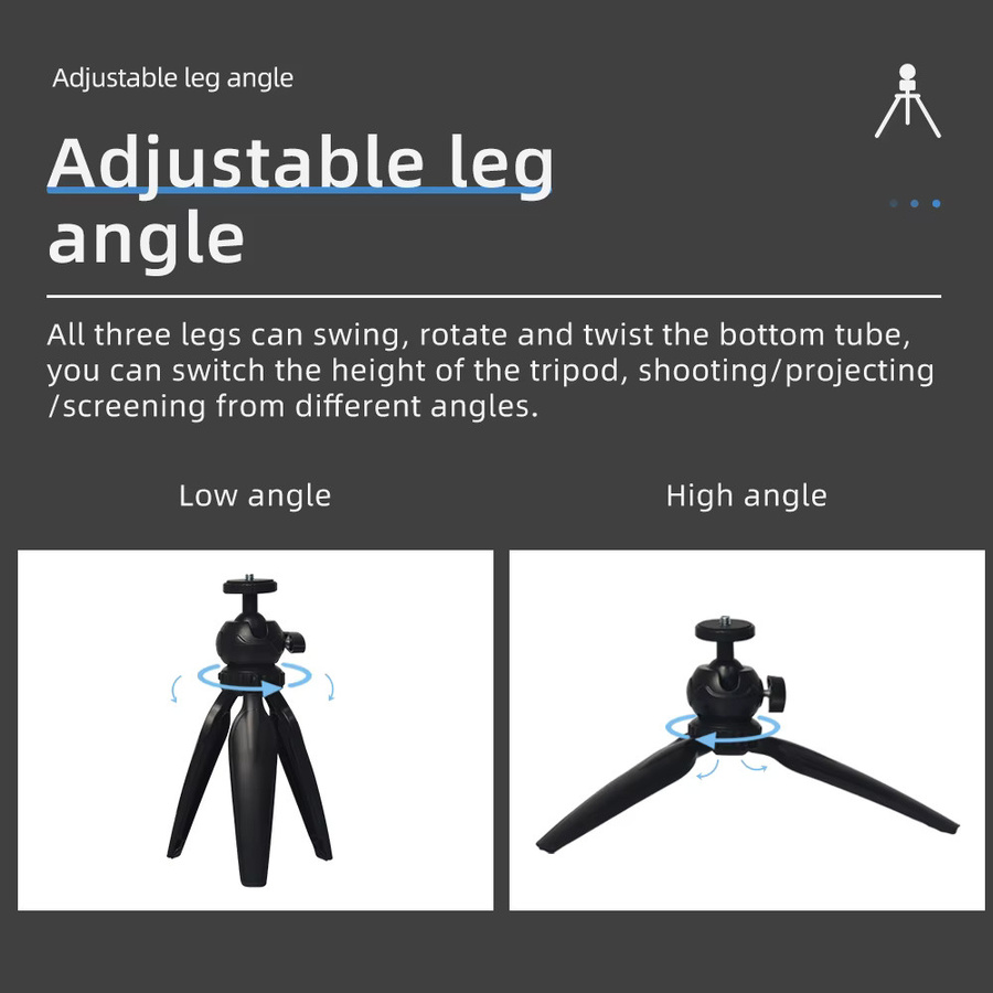Salange Mini-Stativ in Schwarz für Projektor, Kamera und Mobiltelefon - Bild 4