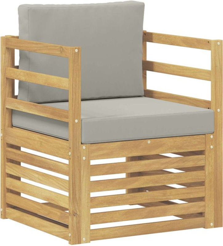 vidaXL Outdoor-Sofa aus Polyester in Weiß und Hellgrau - Bild 1