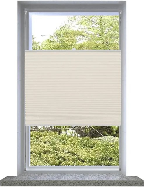 vidaXL Plissee Faltrollo aus Polyester in Beige, B/H: 40 x 150 cm - Bild 1
