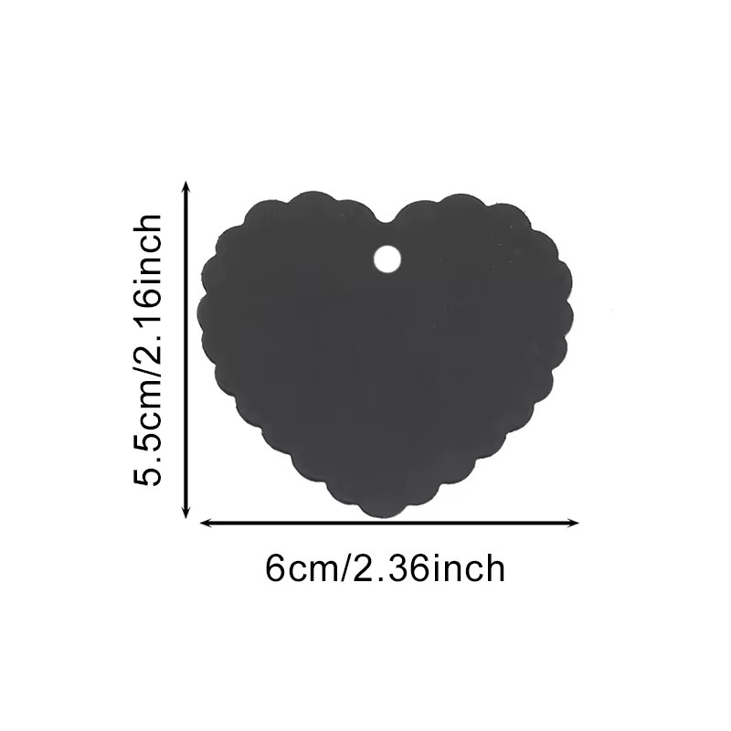 ZYF Herzförmige Kraftpapier-Etiketten zum Aufhängen, 100 Stück, Blanko Beschriftungsetiketten für DIY-Bastelarbeiten, Farben: Schwarz, Weiß, Braun - Bild 4