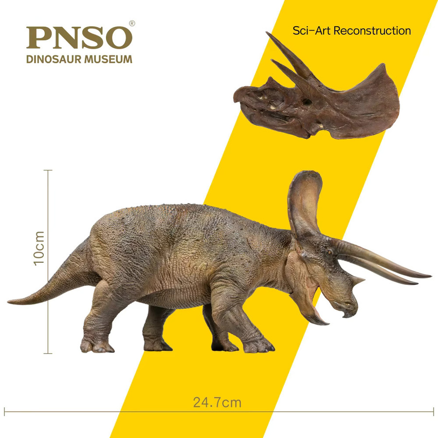 Pnso Dinosaurier Museen Serie, Triceratops, Kunstmodell, Braun - Bild 2