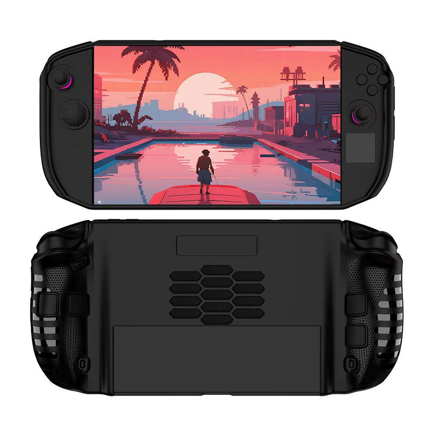 Lenovo Legion Go 2 weiche TPU-Schutzhülle in Schwarz mit integriertem Ständer und ergonomischem Griff - Bild 6