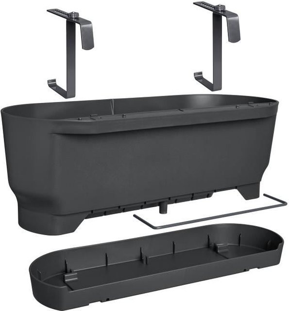 Elho Balkonkasten Greenville Easy Balcony Schwarz B: 52 cm, T: 21,2 cm, H: 19,4 cm - Bild 3