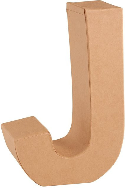 KNORR Papp-Buchstabe J in Braun für Tischdekoration, Höhe: 17,5 cm, Breite: 11,0 cm, Tiefe: 5,5 cm - Bild 1