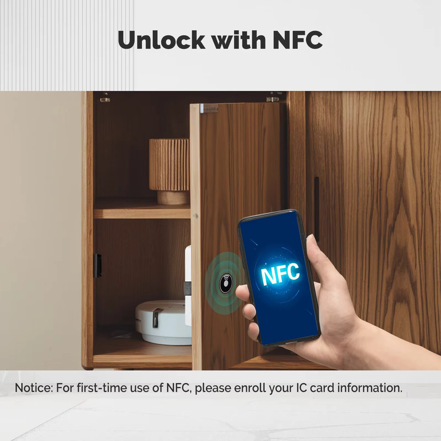 MOES Tuya Smart Lock Bluetooth Keyless Entry mit App-Steuerung und IC-Karte für Schränke, Schubladen und Holztüren - Bild 3
