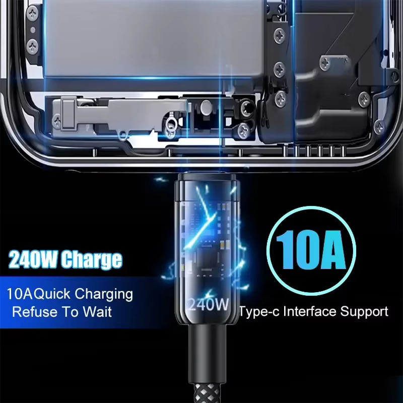 BAPPSUS USB-C Schnellladekabel mit 240W in Schwarz - Bild 3