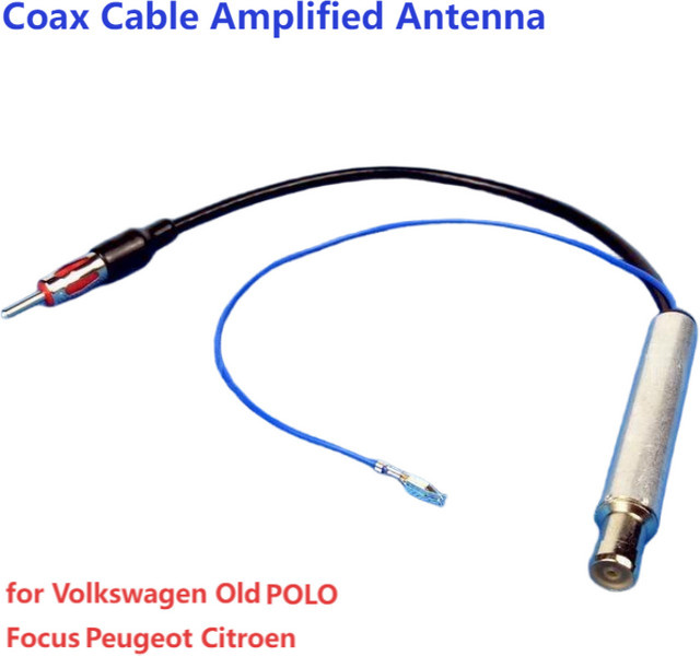 WYMECT Radioantennen-Konvertierungskabel mit Signalverstärker, Auto AM/FM ISO auf DIN-Stecker, Schwarz - Bild 1
