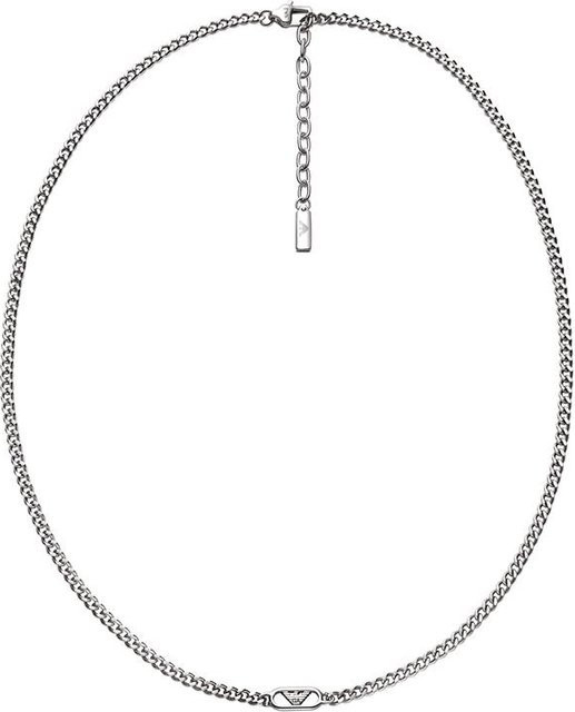 Emporio Armani Halskette, Cuban Link, Edelstahl, Silber, Herren - Bild 1