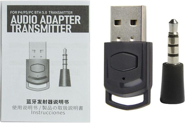 Sony Bluetooth 5.0 Audio-Adapter für PS5, PS4 und PC, Kabelloser Kopfhörer-Empfänger und Sender in Schwarz - Bild 1