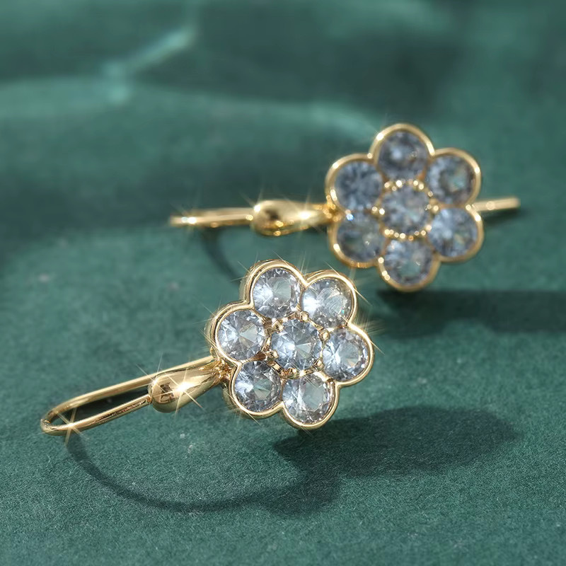 YoYo Floral-Tropfenohrringe, Zirkonia, Gold, Damen - Bild 2