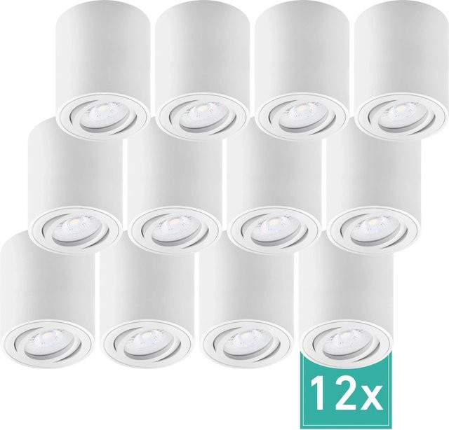 Oktaplex 12er Set Aluminium Deckenspots Lile M Schwenkbar mit LED-Modulen Neutralweiß 4000K in Weiß - Bild 1