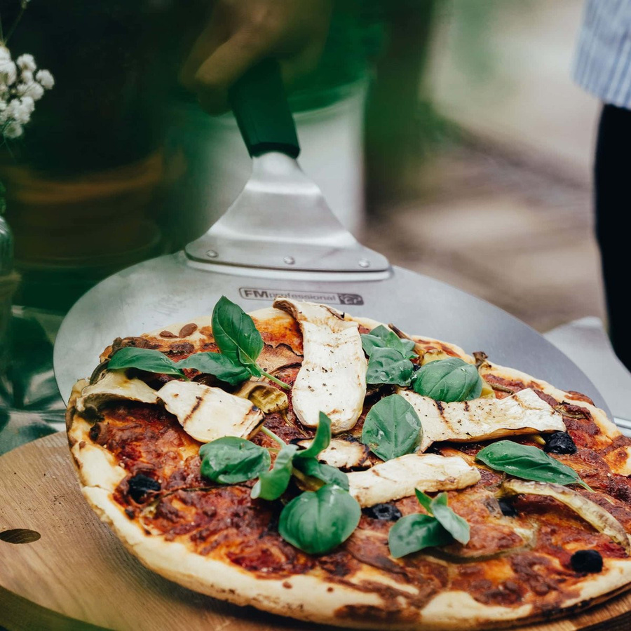 FMprofessional Profi-Pizzaheber aus Edelstahl in Silber, rund, Durchmesser: 28 cm - Bild 3