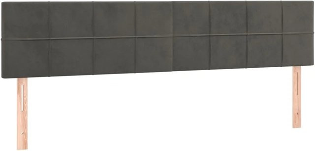 vidaXL LED Kopfteil aus Samt in Dunkelgrau mit USB-Ladeanschluss und integrierter Beleuchtung, B/T/H: 160 x 5 x 78/88 cm - Bild 1