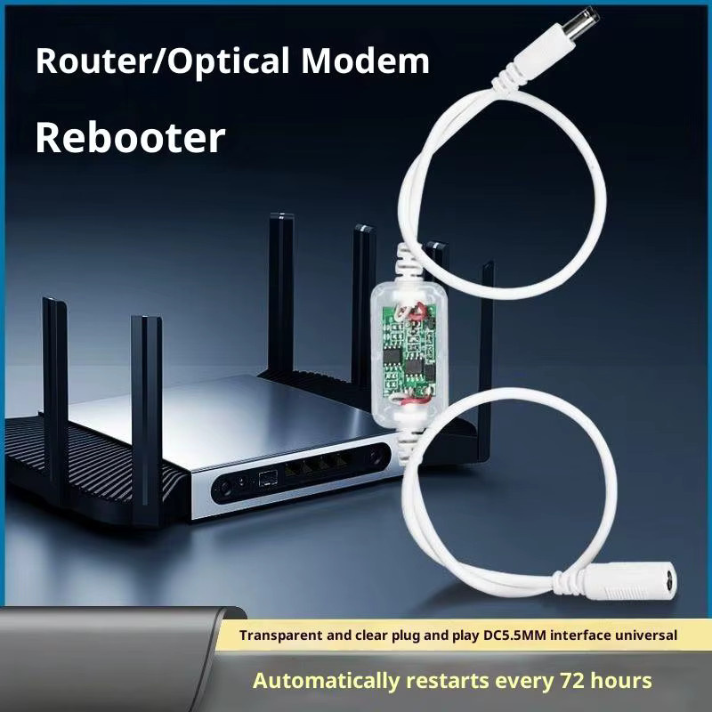 SD&HI WLAN-Router-Reset-Modul mit Zeitschaltuhr und automatischer 24H-Abschaltung, Schwarz, DC 5V-15V, 5.5x2.1mm Anschluss - Bild 2