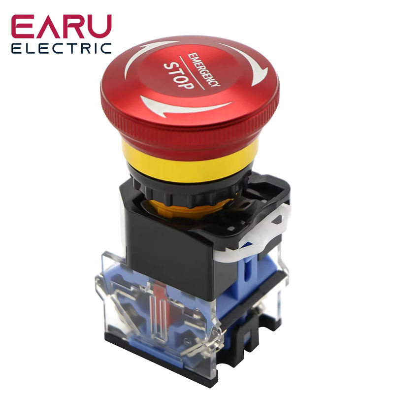 EARU Metall-Not-Aus-Schalter mit Pilzkopf-Taster in Rot, 22mm, 10A, selbstverriegelnd - Bild 5