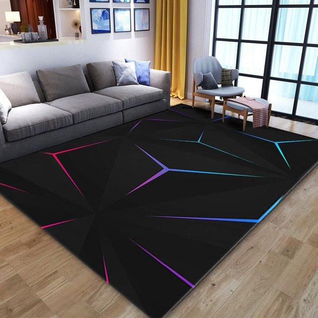 BC-Warm Home 3D Vision Geometrischer Teppich, Schwarz, B/T: 60 x 40 cm - Bild 1
