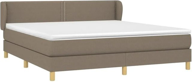 vidaXL Boxspringbett mit Matratze in Beige, Hybrid-Konstruktion mit Taschenfederkern, B/T: 180 x 200 cm - Bild 1