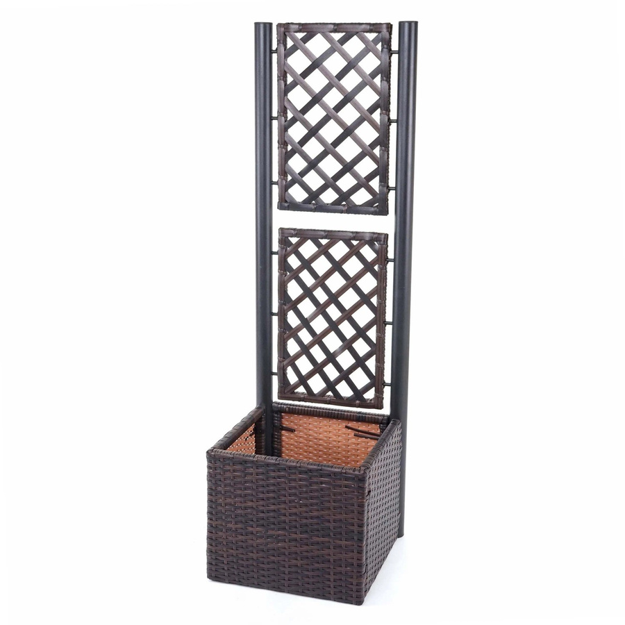 MCW Poly-Rattan Rankgitter D76 Pflanzkasten mit Rankhilfe, braun, B/T/H: 142 x 43 x 43 cm - Bild 2