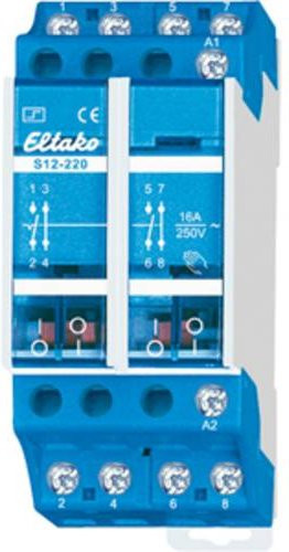 Eltako Stromstoßschalter S12-220-230V für Hutschiene mit 2 Öffnern und 2 Schließern, 230V/AC, 16A, 2300W - Bild 1