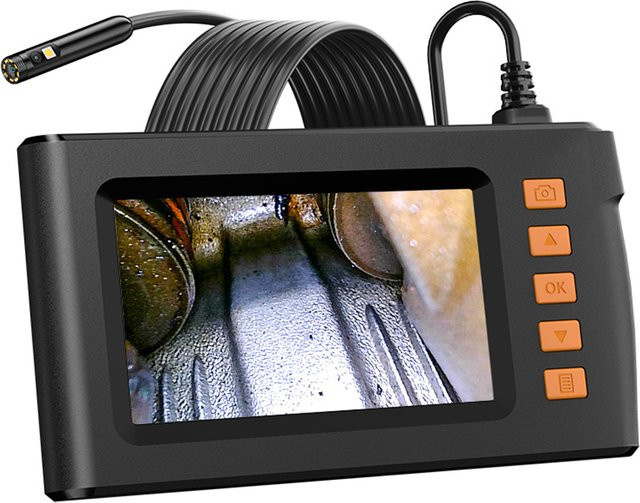 ENWOR Industrie-Endoskopkamera mit 4,3-Zoll-Bildschirm, HD1080P Single/Dual Lens Pipe Explorer zur Rohrinspektion, schwarzes starres Kabel 2-10m - Bild 1