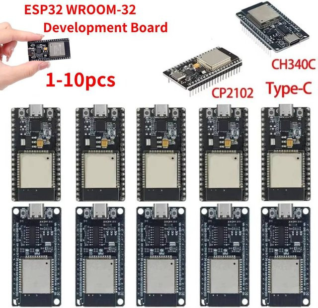 APWIKOGER ESP32 WROOM-32 Entwicklungsboard in Schwarz mit USB-C, WiFi und Bluetooth Dual-Core-Funkmodul - Bild 1
