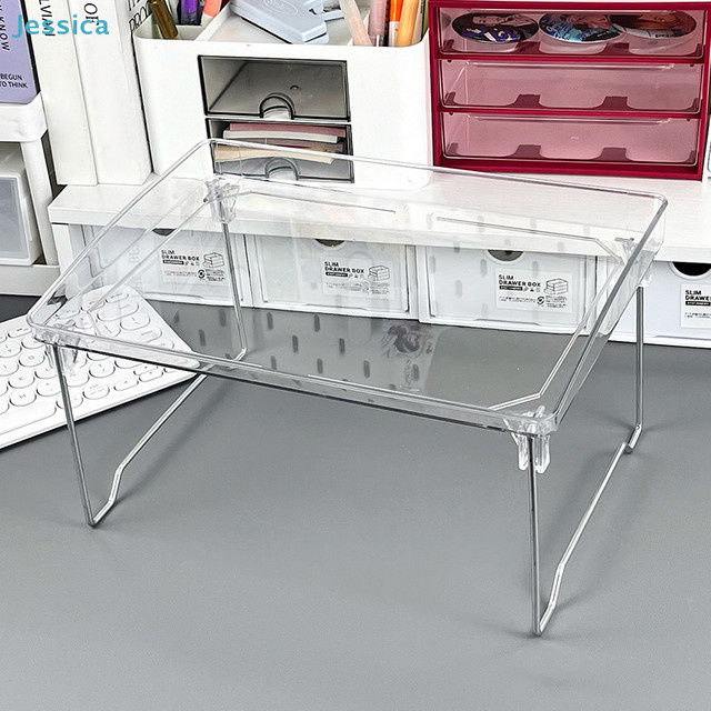 Stapelbares Schreibtisch-Organizer-Regal aus transparentem Acryl für Monitor, Tastatur und Desktop-Zubehör - Bild 1