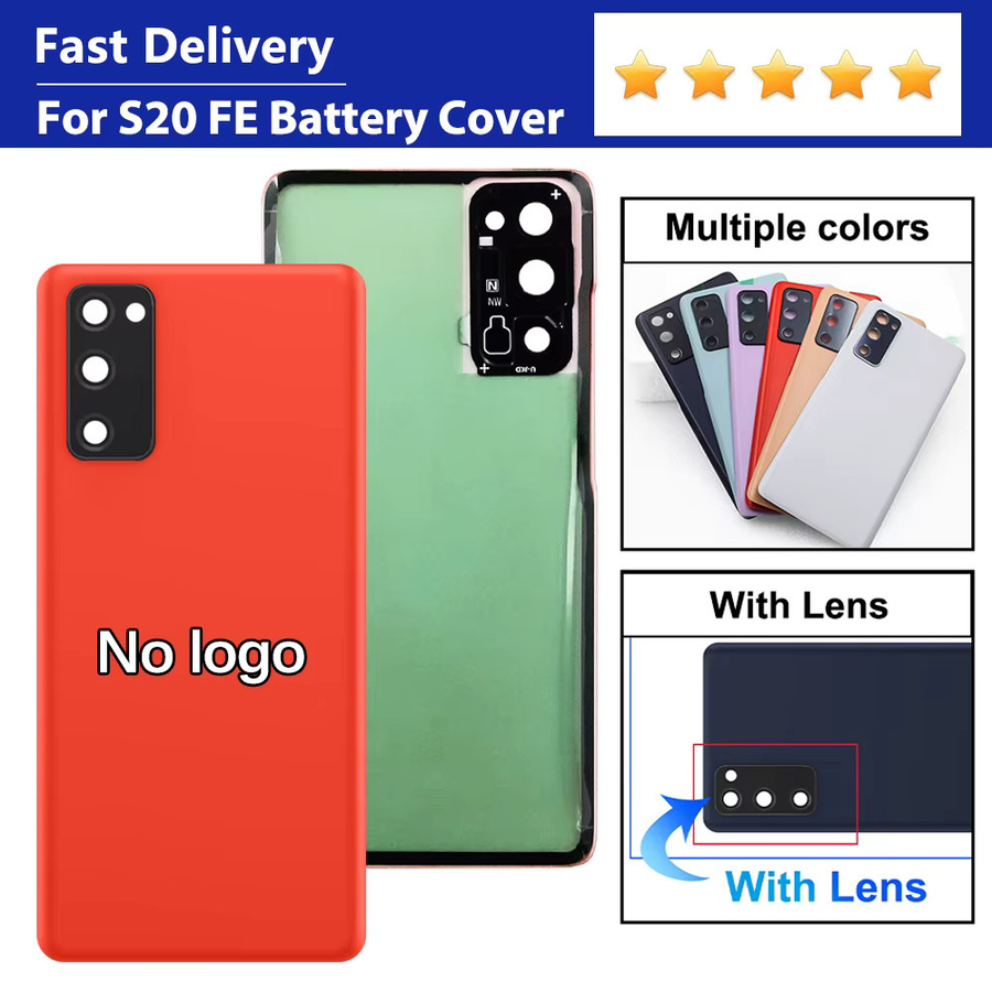 Samsung S20 FE Rückglasabdeckung und Batterieabdeckung in Orange mit Kameralinse - Bild 3