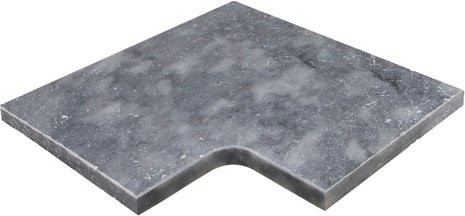 WOHNRAUSCH Beckenrandstein Pandora Blue aus Kalkstein, 1 Eckstück, grau/blau, B/T/H: 61 x 61 x 3 cm - Bild 1