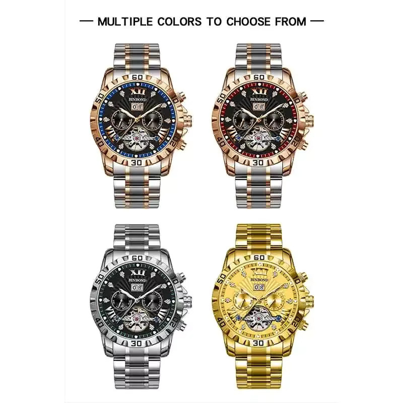 BINBOND Armbanduhr, Automatik, Tourbillon, Edelstahl, Herren - Bild 5