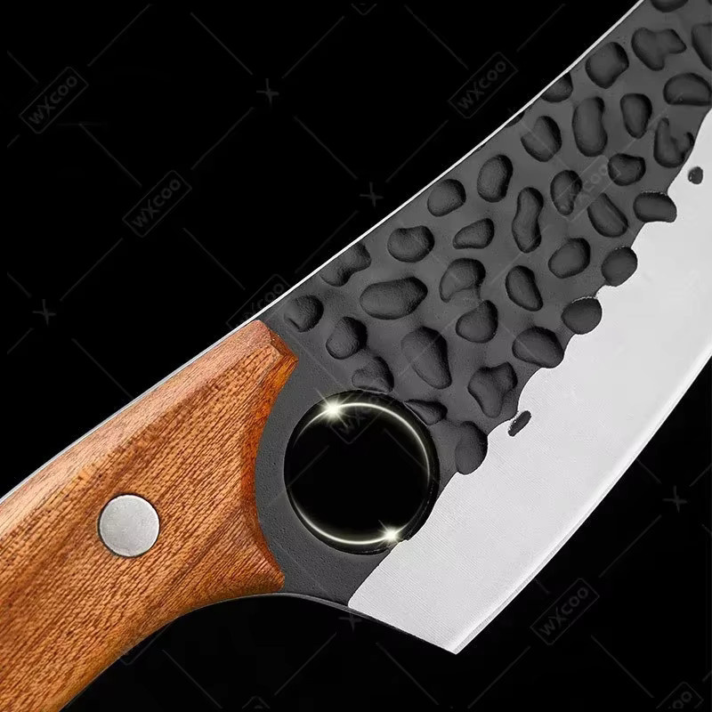 WXCOO Ausbeinmesser Japanisches Profi-Kochmesser aus Silber mit Holzgriff und Schutzhülle - Bild 2