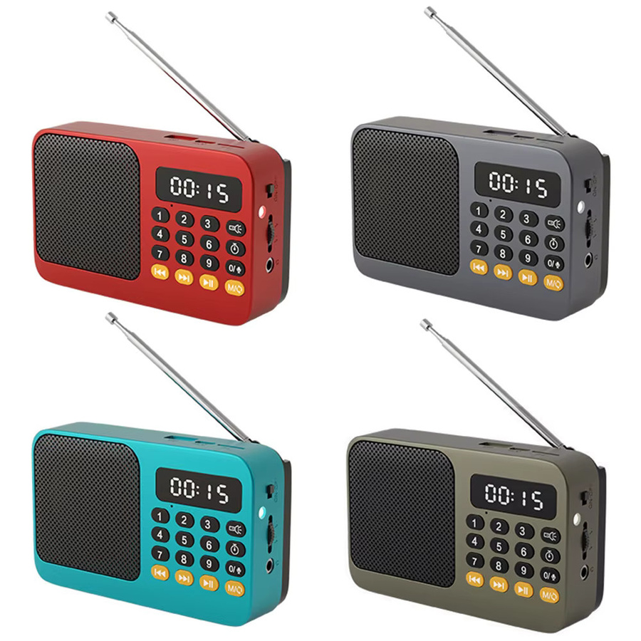 Tragbarer Bluetooth 5.0 Lautsprecher mit FM-Radio und LED-Licht in Rot von AideeMaster mit USB- und TF-Karten-Wiedergabe sowie Aufnahmefunktion - Bild 6