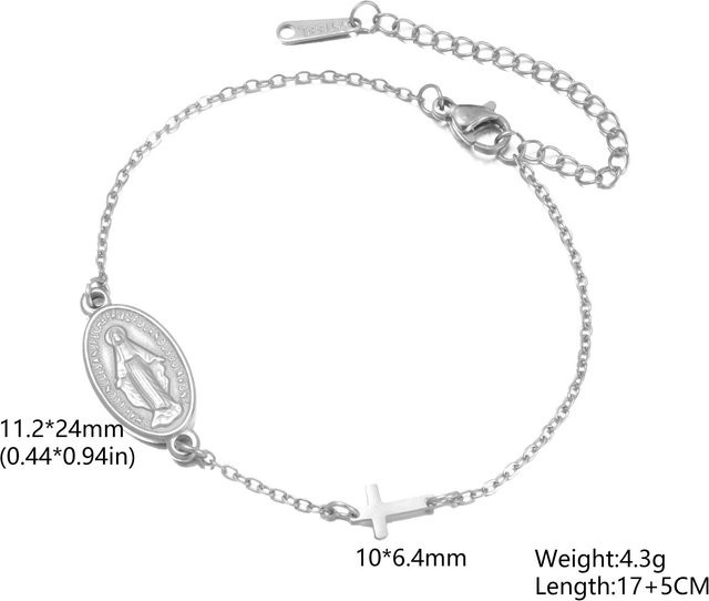 Armband Edelstahl, Perlenketten, Weiß, Damen, 17-22 cm - Bild 1