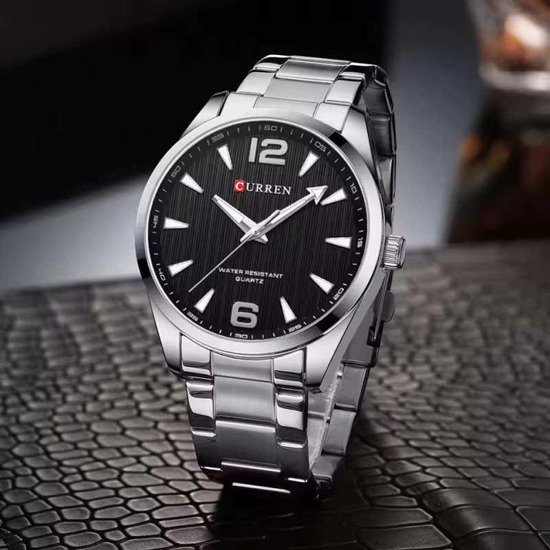 CURREN Armbanduhr Quarz, Edelstahl, Schwarz, Herren - Bild 2