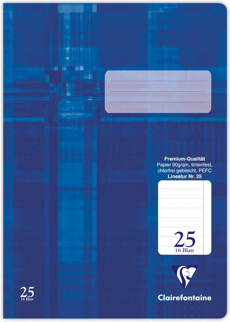 Clairefontaine Schulheft Blau A4 liniert mit 16 Blatt - Bild 1