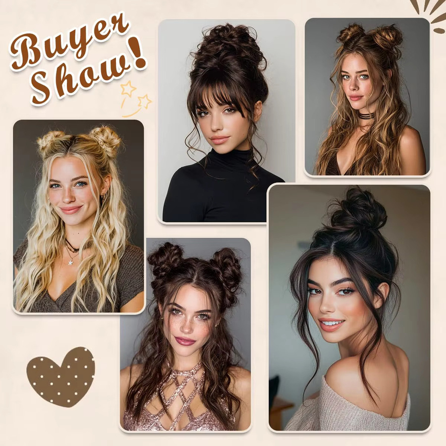 DinDong Synthetische Messy-Haarknoten-Extensions, Damen - Bild 4