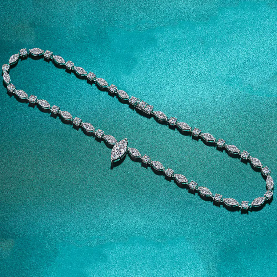 KUTPF Tenniskette, 925 Silber, Moissanit-Diamant, Damen - Bild 3
