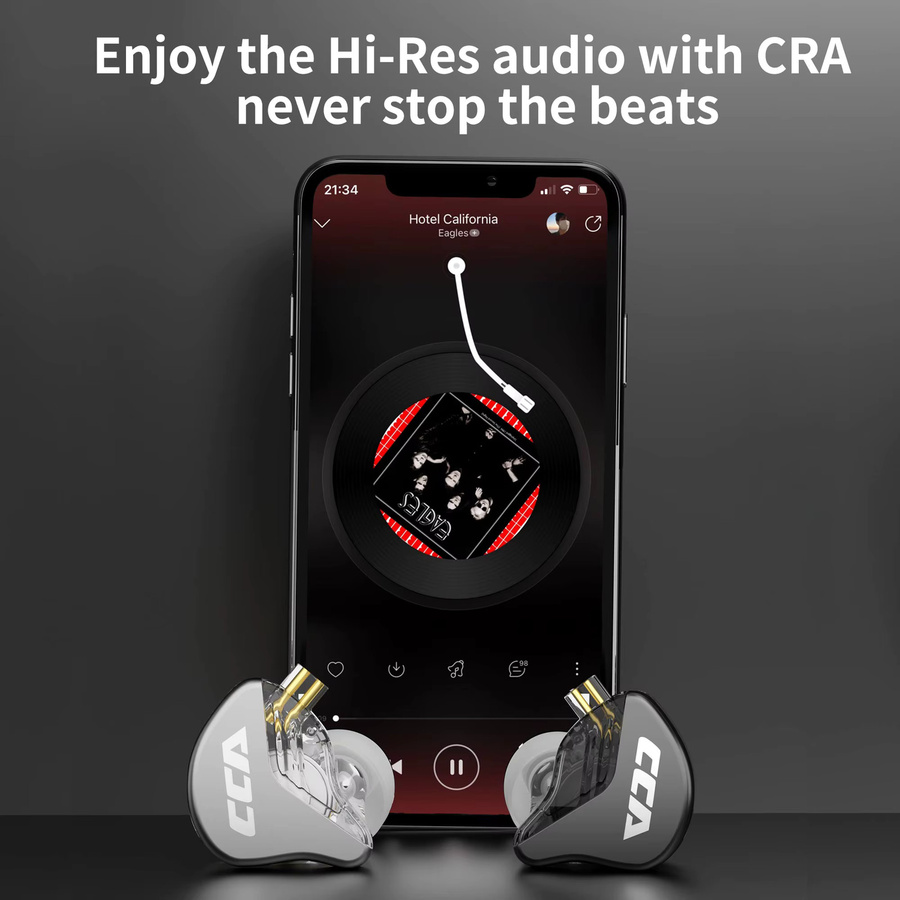 CCA In-Ear HiFi-Monitor-Kopfhörer mit abnehmbarem Kabel in Silber - Bild 6