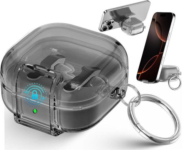 Transparente TPU Schutzhülle für Samsung Galaxy Buds 4 und Buds 4 Pro mit Schlossclip und Reinigungsset - Bild 1