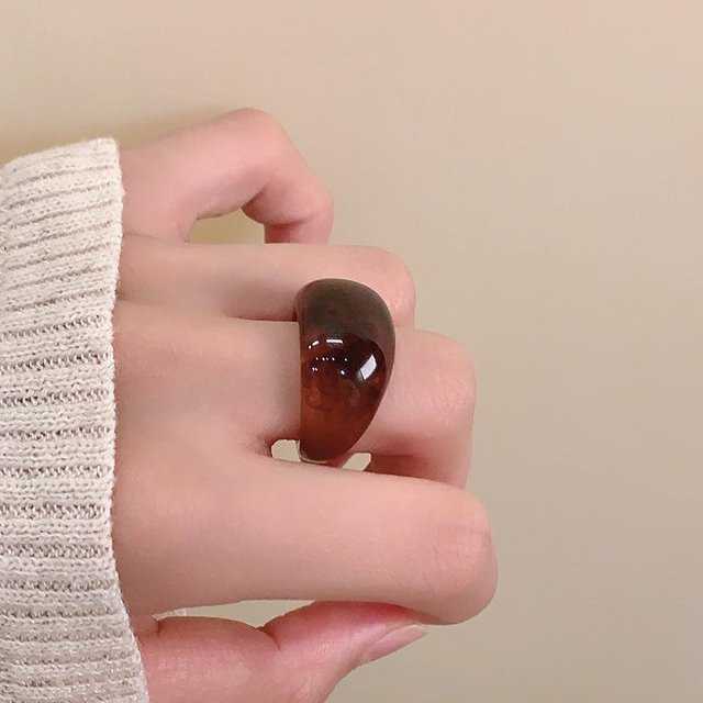 Ring, Braun, Harz, Geometrisch, Unisex - Bild 1