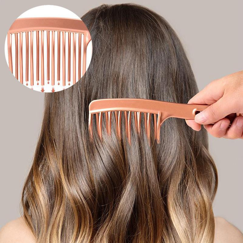 Doppelreihiger Kamm mit breiten Zähnen, Rose Gold - Bild 3