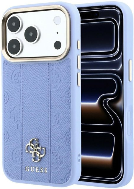 Guess MagSafe-Hülle für Apple iPhone 18 Pro Max und iPhone 17 Pro Max, Stripe Peony 4G, Blau - Bild 1