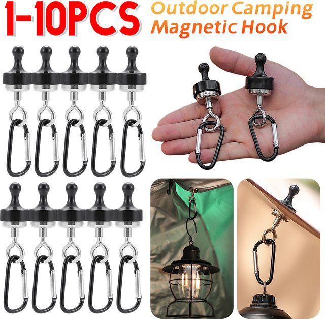 ANENG Magnetische Camping Haken mit Karabiner Clip in Schwarz - Bild 1