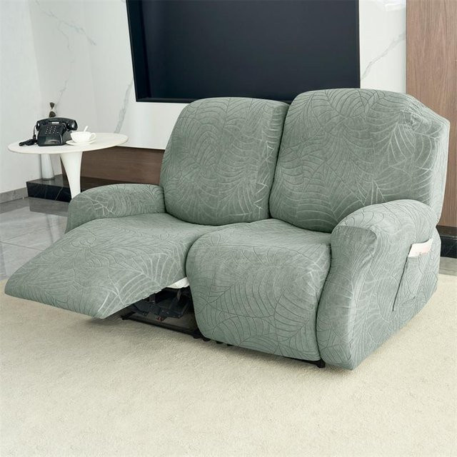 Wasserabweisende Jacquard Sesselbezüge in Grün mit floralem Design, elastische und rutschfeste Sofaschutzhüllen für 1/2/3 Sitzer - Bild 1