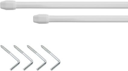 Lichtblick Vitragestange aus Metall, 1-läufig, Weiss, Länge: 1,3 cm - Bild 1