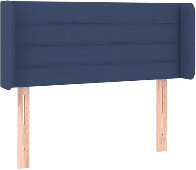 vidaXL LED Kopfteil Blau mit USB-Ladeport und integrierter Beleuchtung, gepolstert aus Stoff, B/T/H: 103 x 16 x 78/88 cm - Bild 1