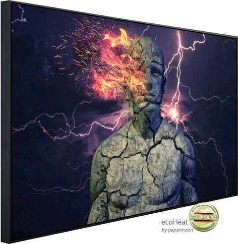 papermoon Infrarotheizung EcoHeat Abstrakter Humanoid mit Matt-Effekt in Bunt, App-Steuerung und Überhitzungsschutz - Bild 1