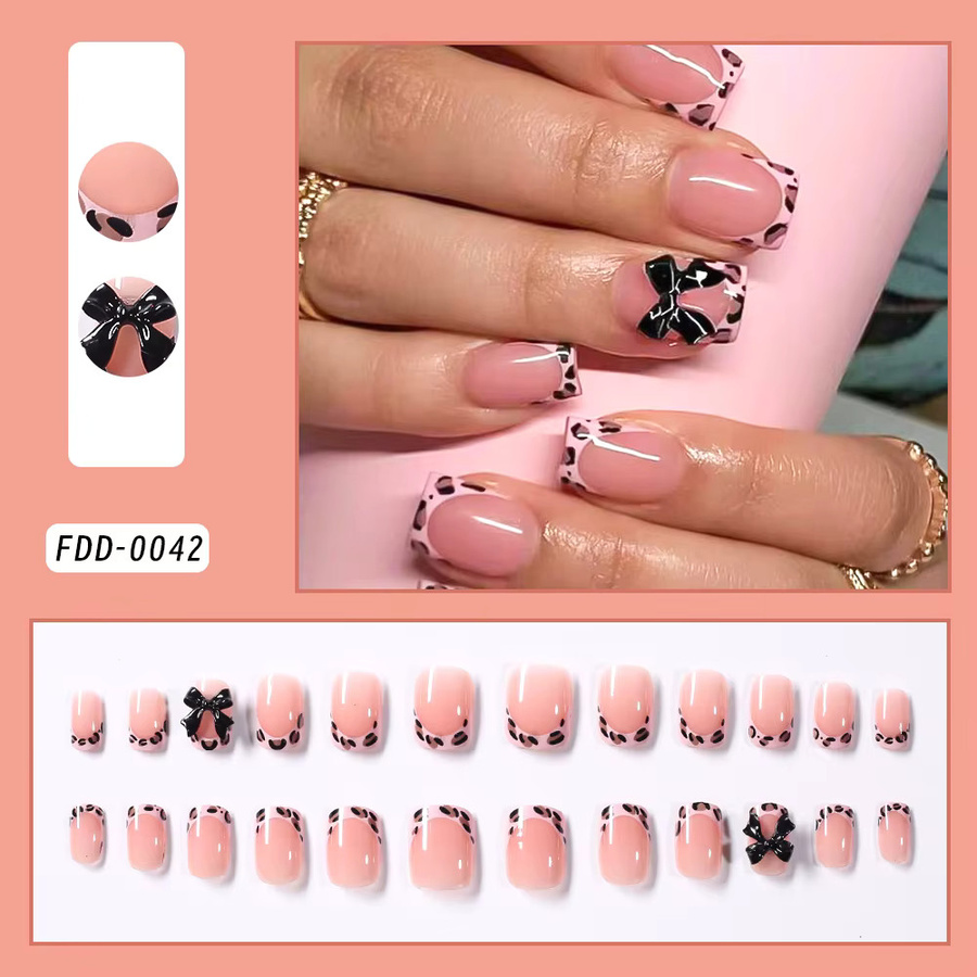 MAFANAILS Künstliche Nägel, Rosa Leopardenmuster, 24 Stück, Glänzend - Bild 2