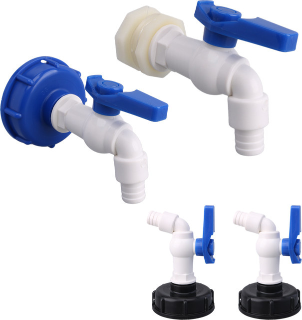 UP-CLOUD IBC Tank Wasserhahn Adapter mit S60X6 Grobgewinde und 1/2 Zoll Schnellanschluss für Wassertanks - Bild 1