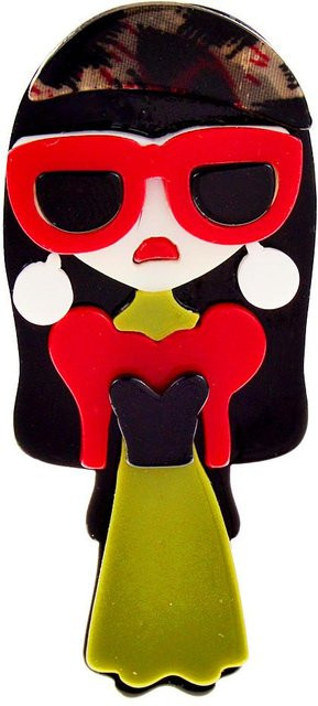YIRAN Jewelry Brosche, Acryl, Schwarz, Damen - Bild 1